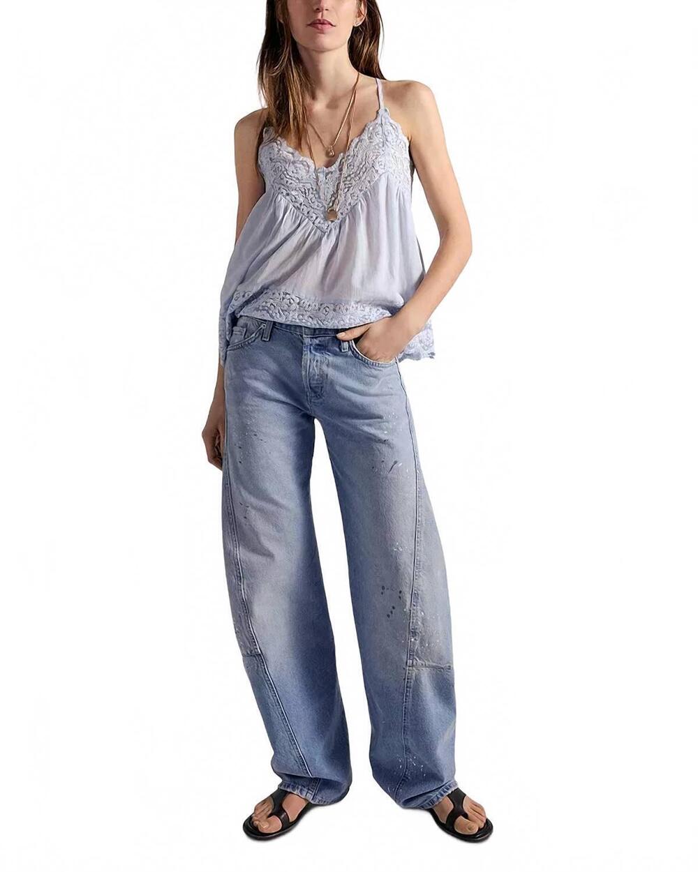 NEW FREE PEOPLE fable twist seam high rise jeans in art school